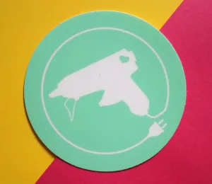 Glue gun Sticker in Blue
