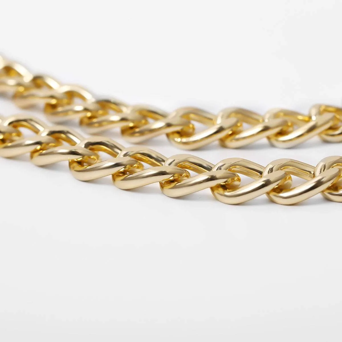 Gold Tone Curb Link Waist Chain - Fashion Relief Round Disk Pendant Belly Chain