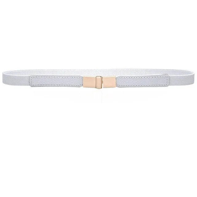 Golden Buckle Thin Stretch Belt