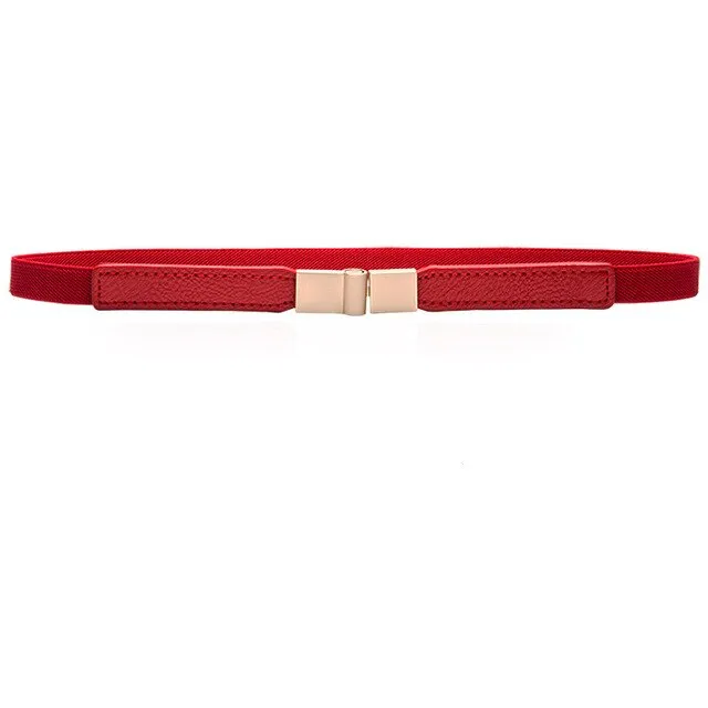 Golden Buckle Thin Stretch Belt