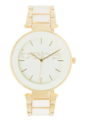 Goldtone And White Watch