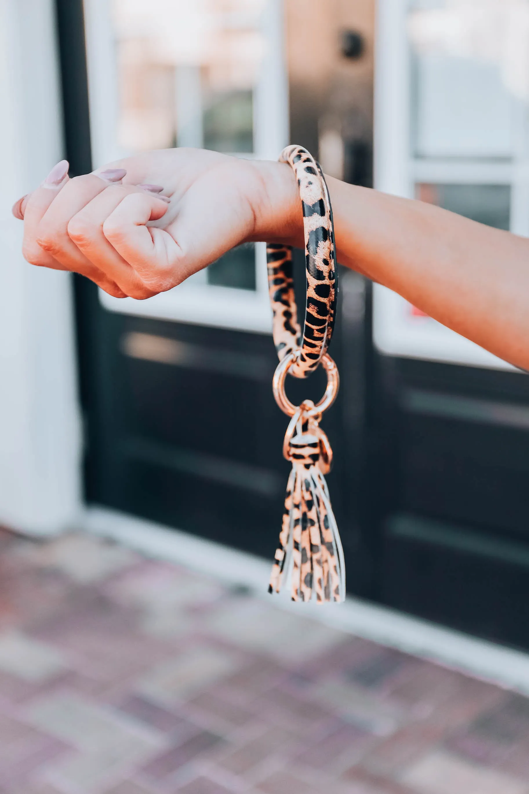 Gone Girl Leopard Wristlet Keyring - Brown