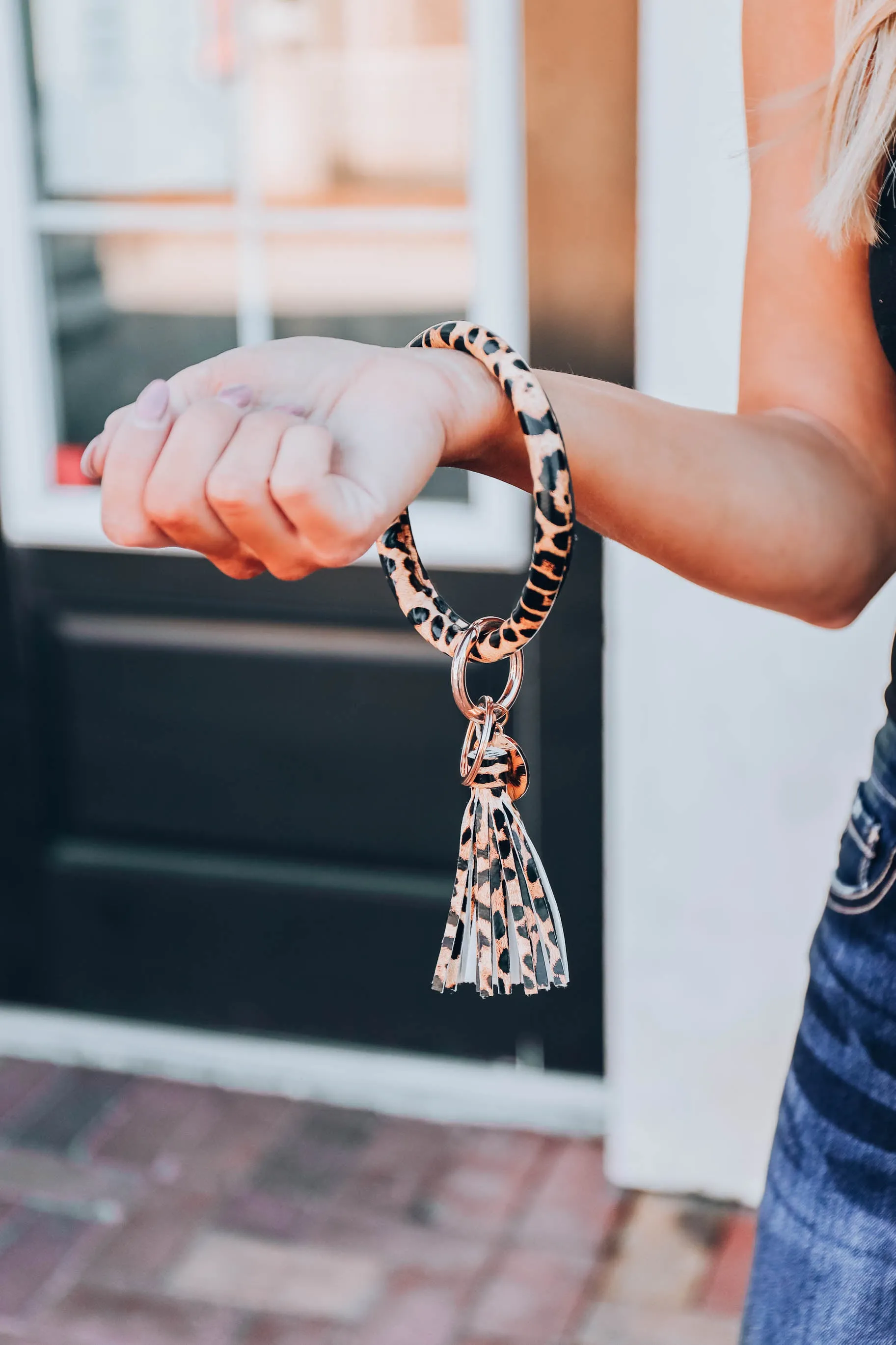 Gone Girl Leopard Wristlet Keyring - Brown