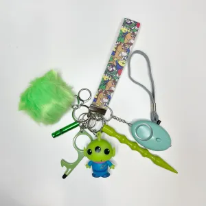Green Toy Alien Safety Keychain