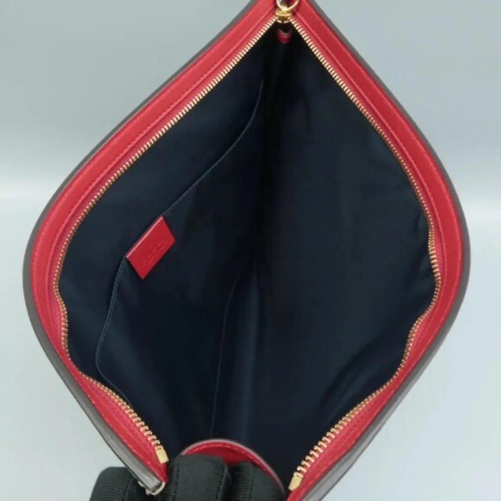 GUCCI Blooms Blue Canvas Clutch Bag