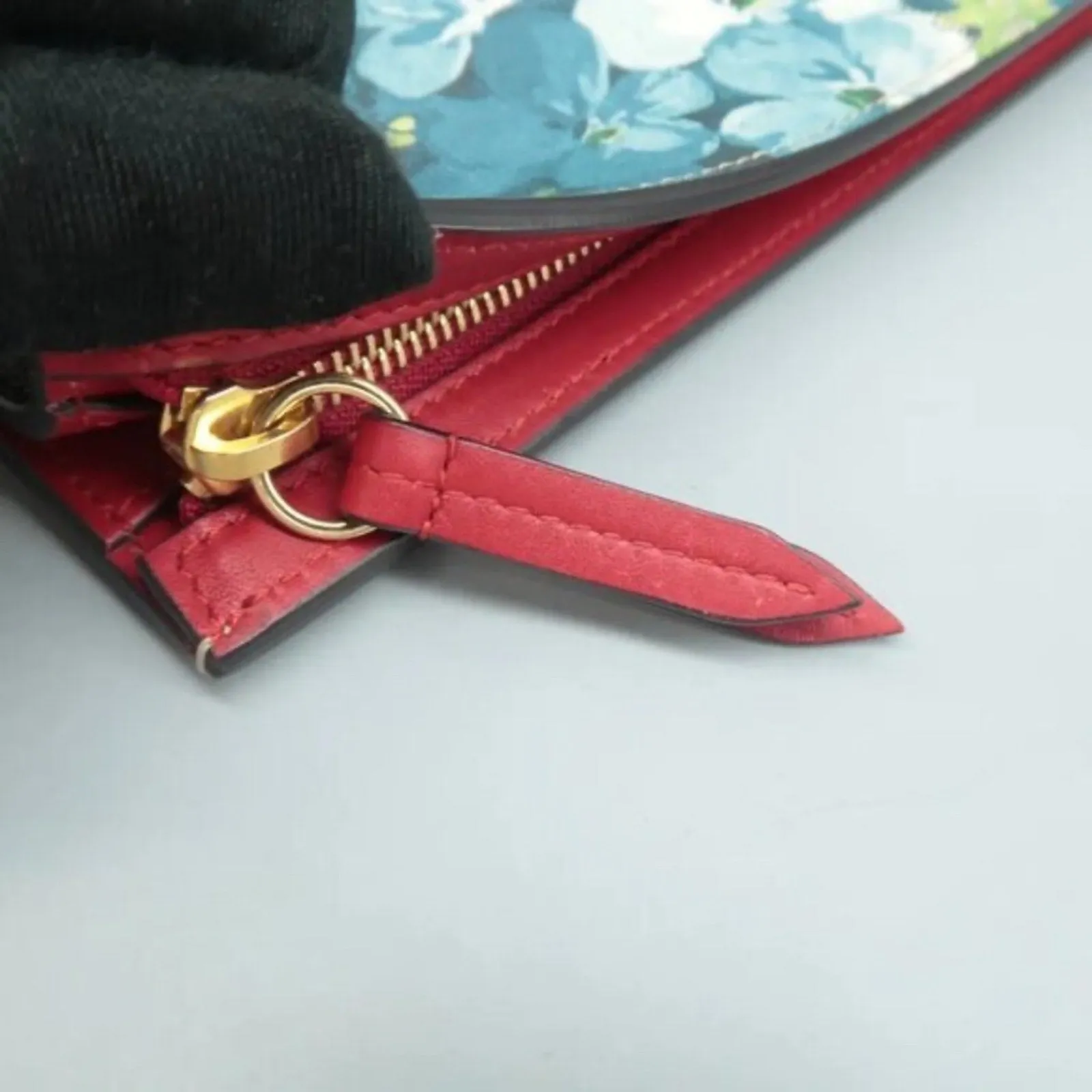 GUCCI Blooms Blue Canvas Clutch Bag