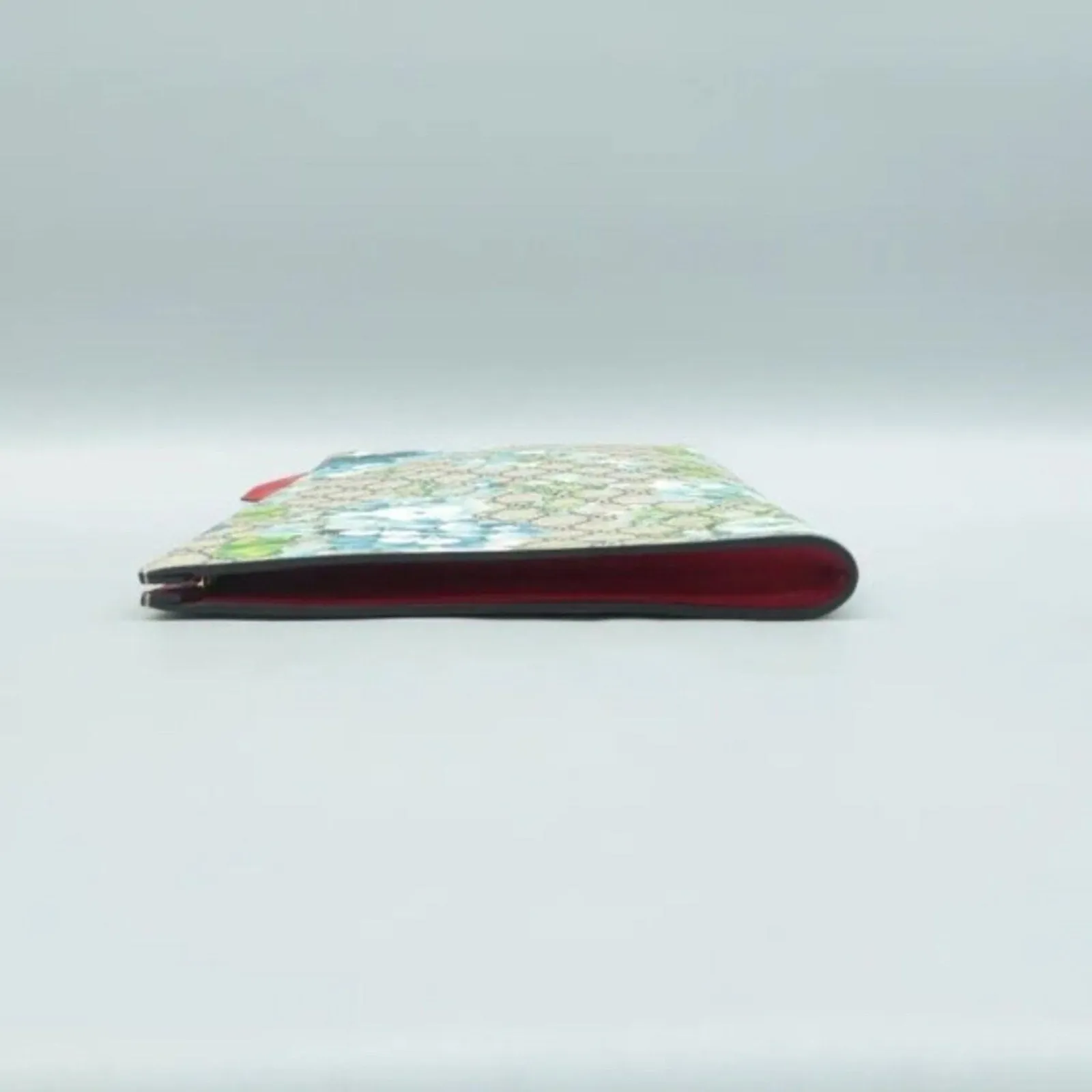 GUCCI Blooms Blue Canvas Clutch Bag