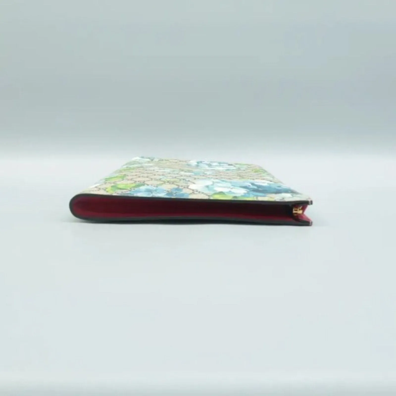 GUCCI Blooms Blue Canvas Clutch Bag