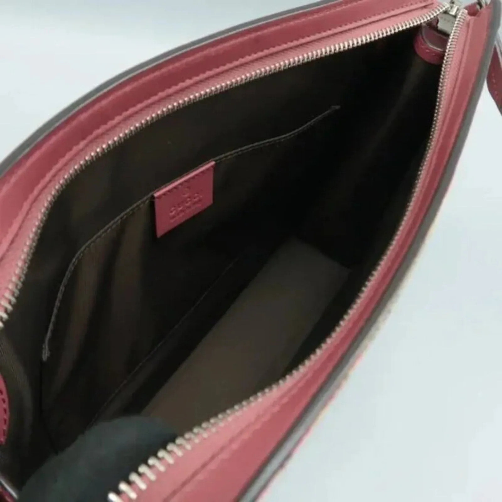 GUCCI Blooms Brown GG Canvas Clutch Bag