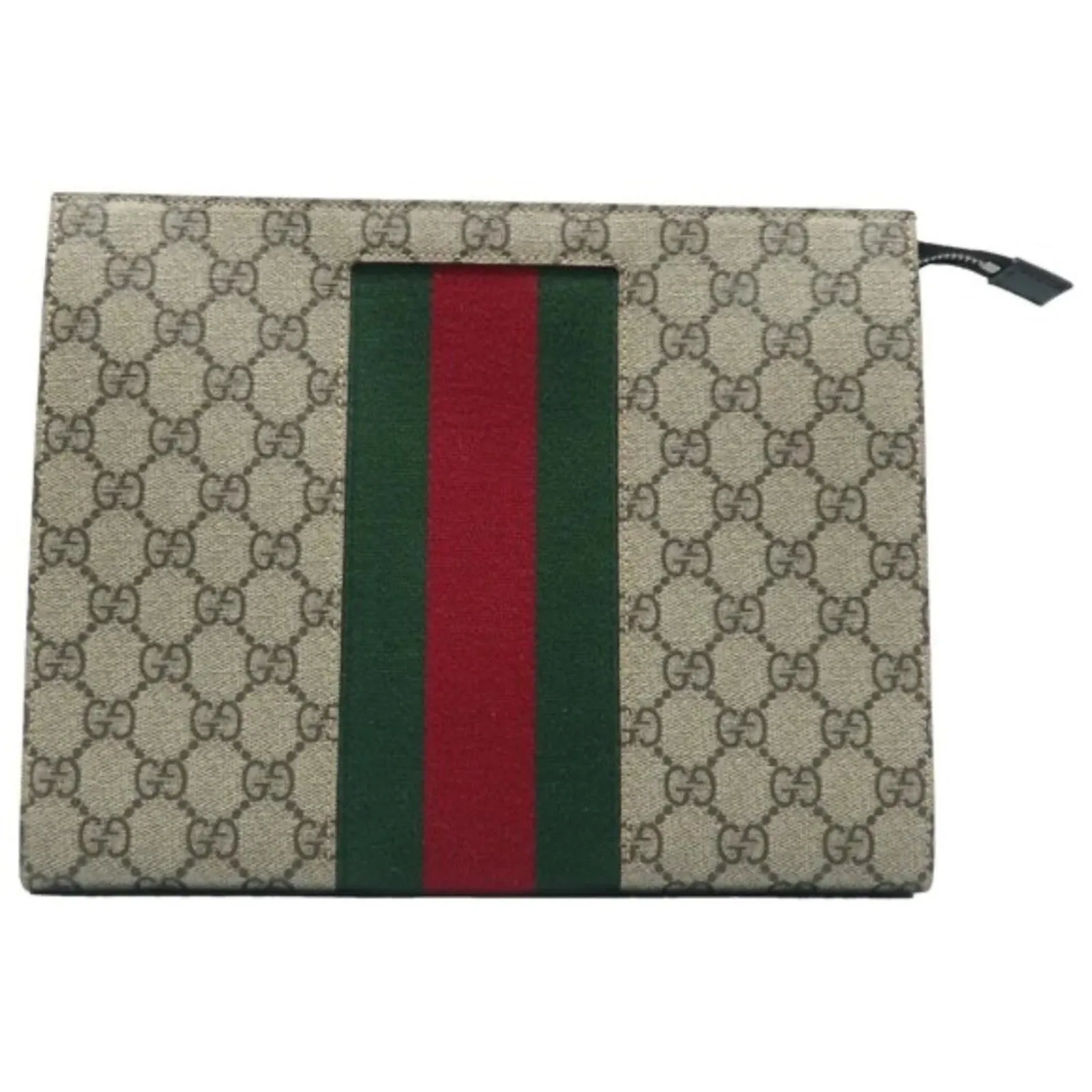 GUCCI Brown GG Canvas Clutch Bag