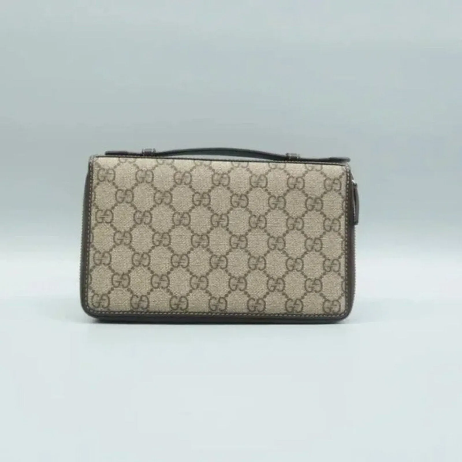 GUCCI Brown GG Canvas Clutch Bag