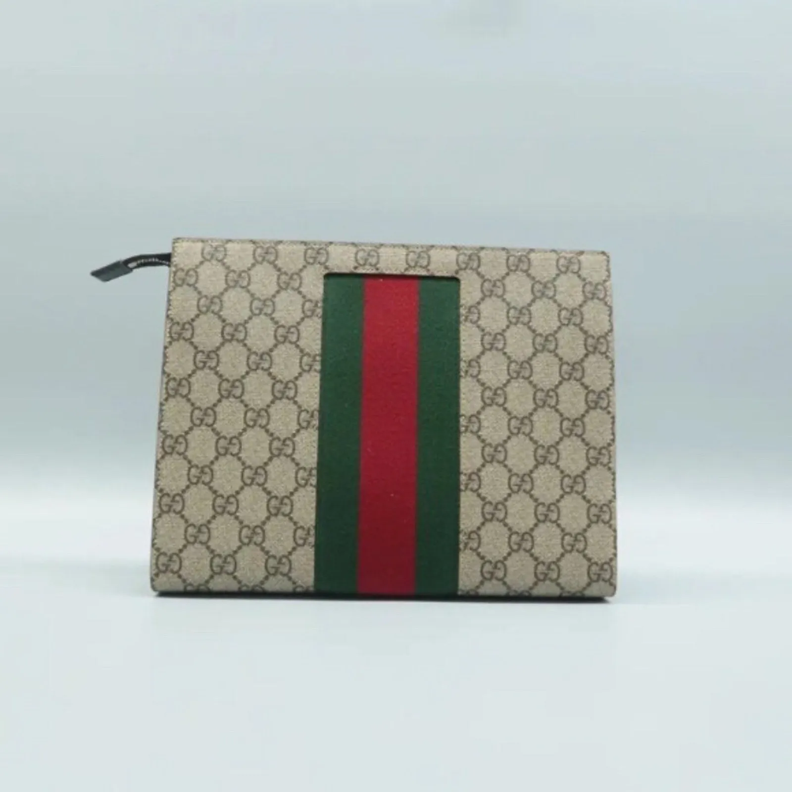 GUCCI Brown GG Canvas Clutch Bag