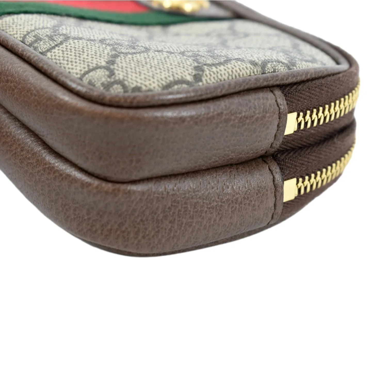 GUCCI Ophidia GG Supreme Monogram Phone Case Wristlet Beige 598654