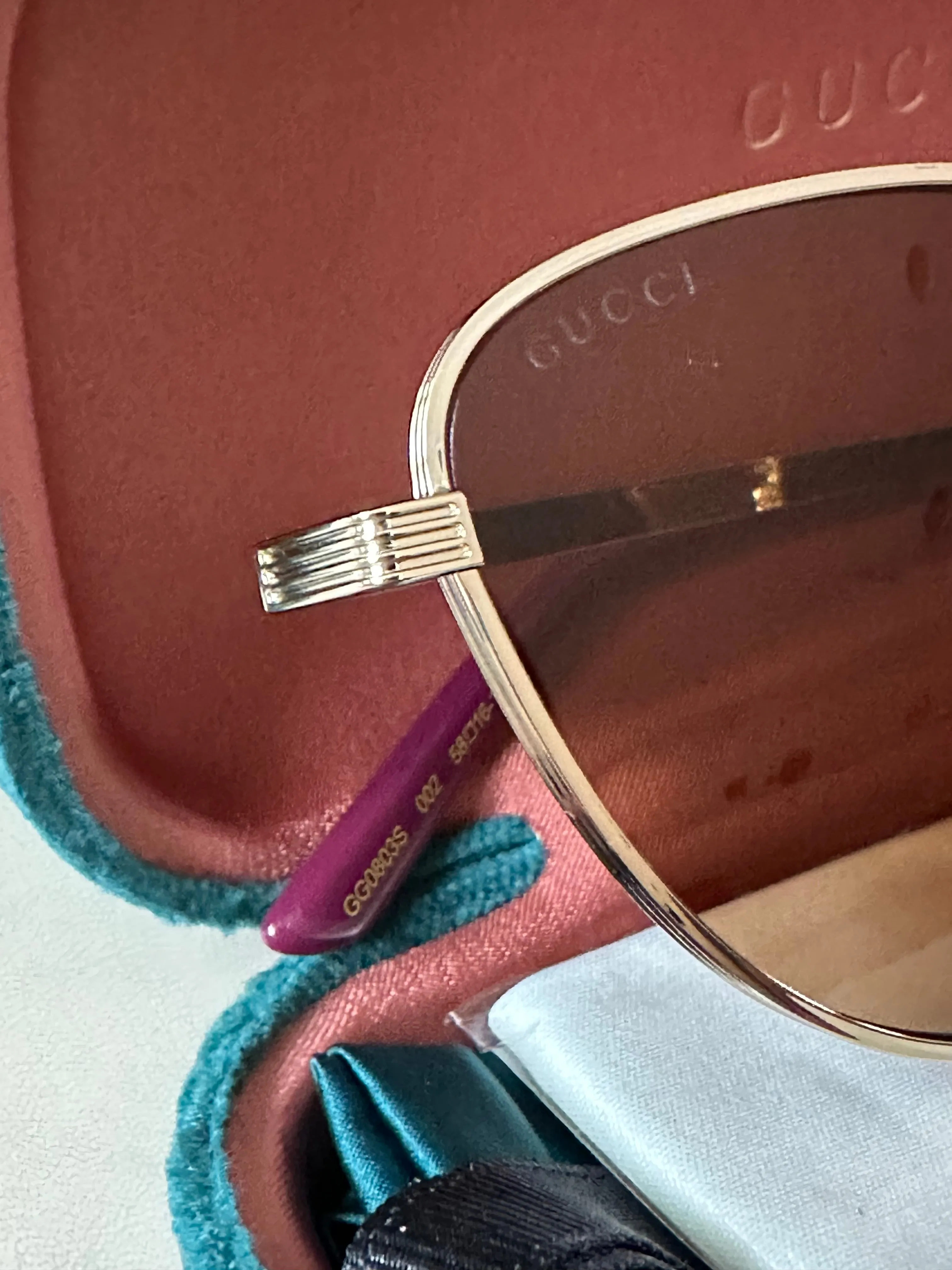 Gucci Oversized Cat Eye Sunglasses with Gold Frame