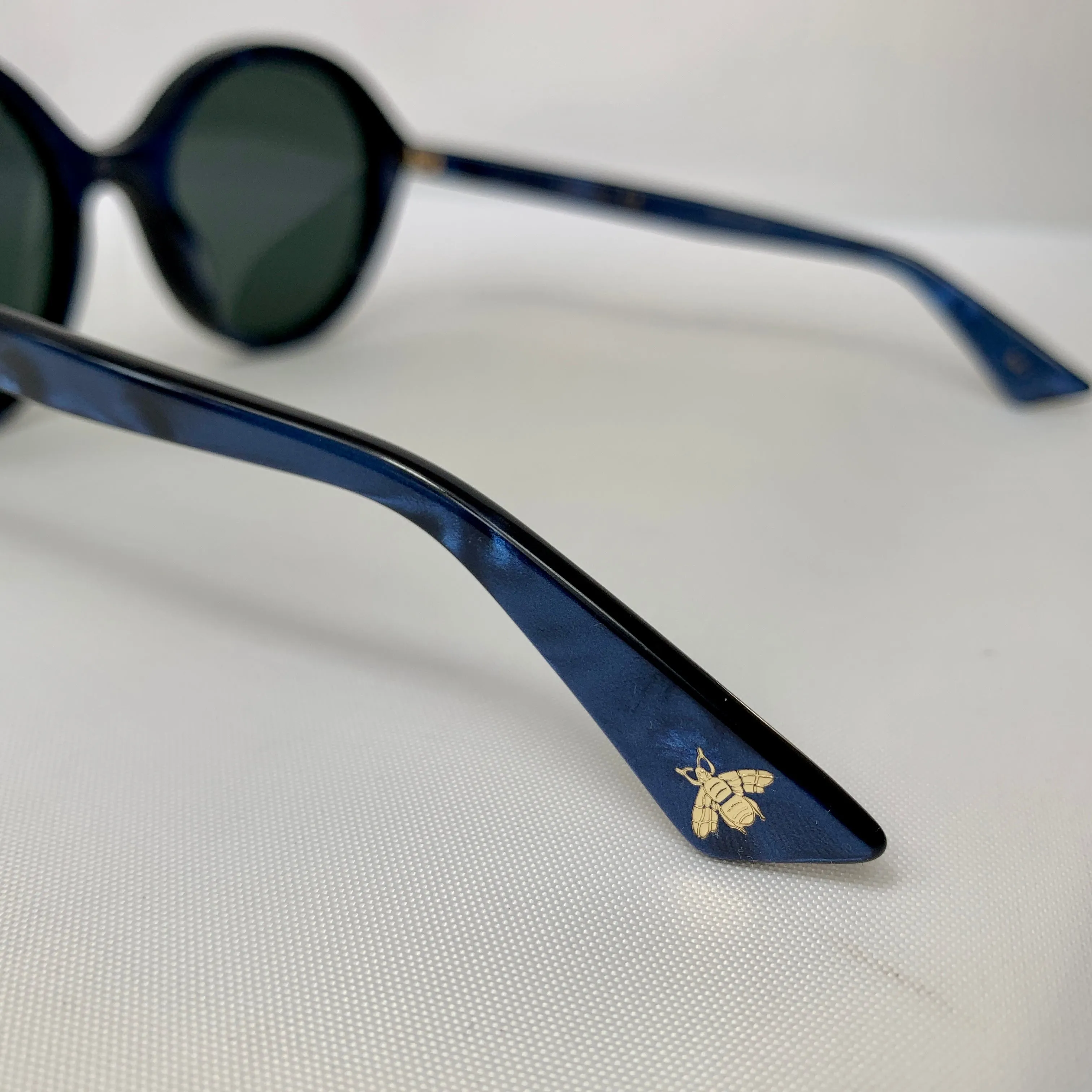 Gucci Round Frame Acetate Sunglasses in Blue