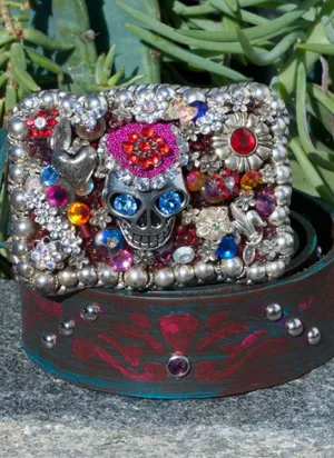 Gypsy Sugar Skull Buckle & Belt - Large
