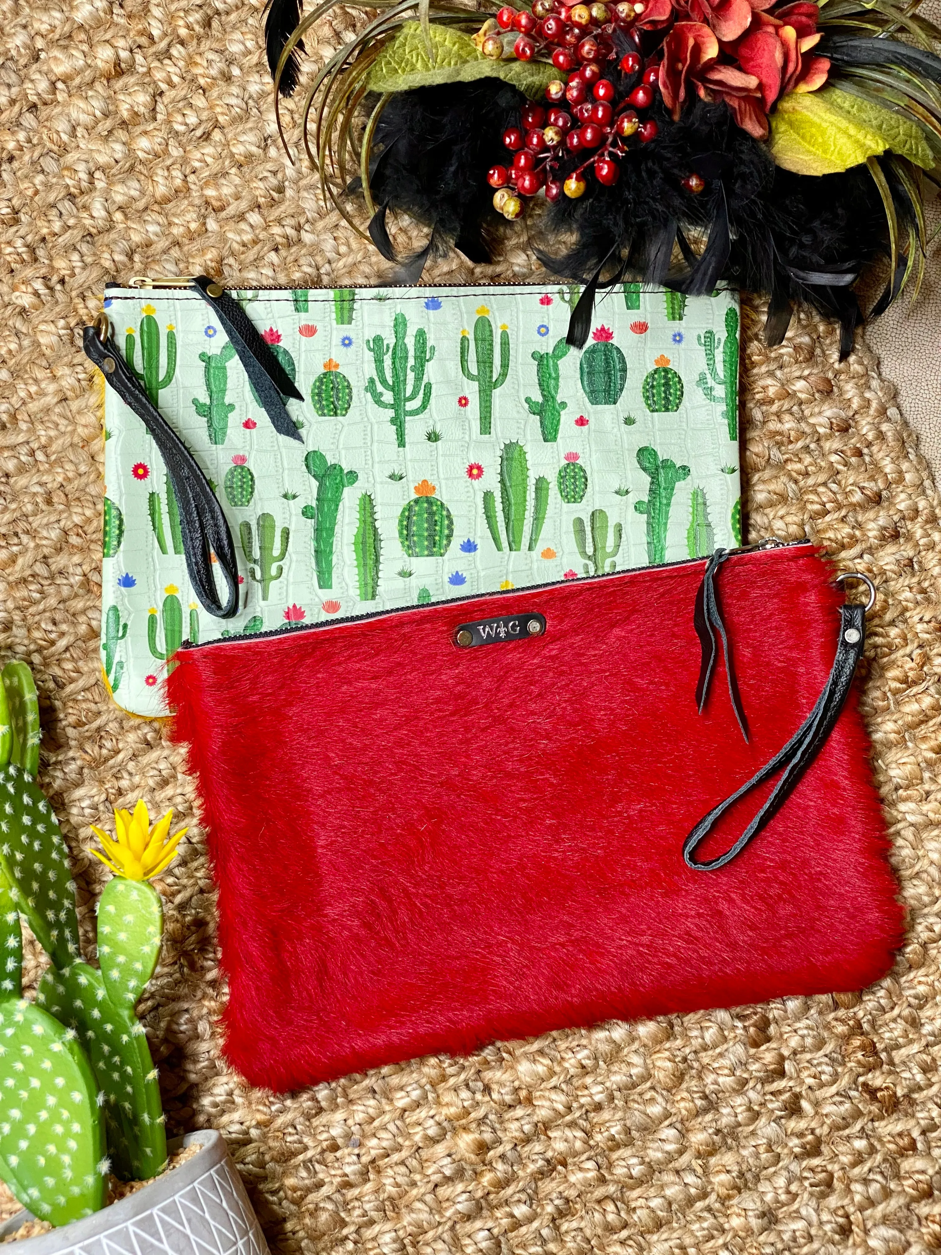 Hair on Hide Wristlet Clutch - Large