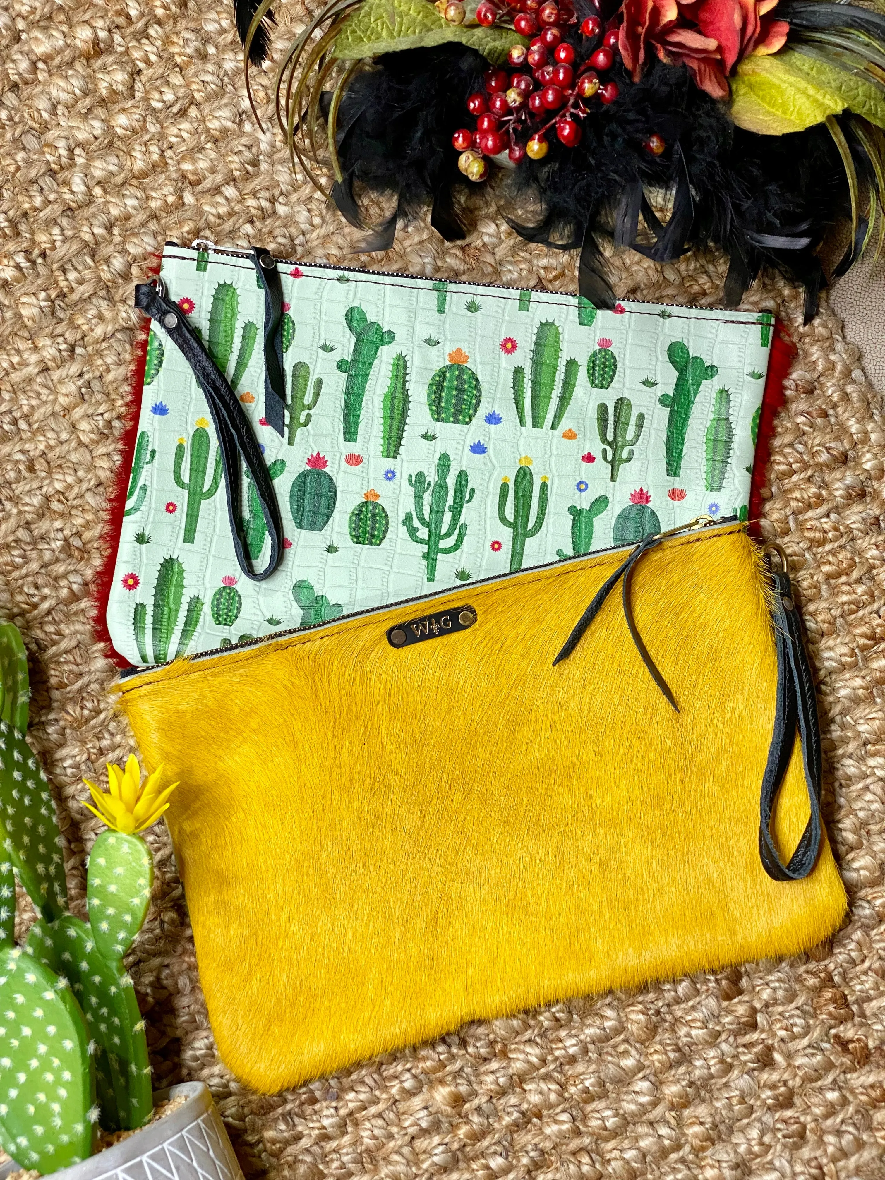Hair on Hide Wristlet Clutch - Large