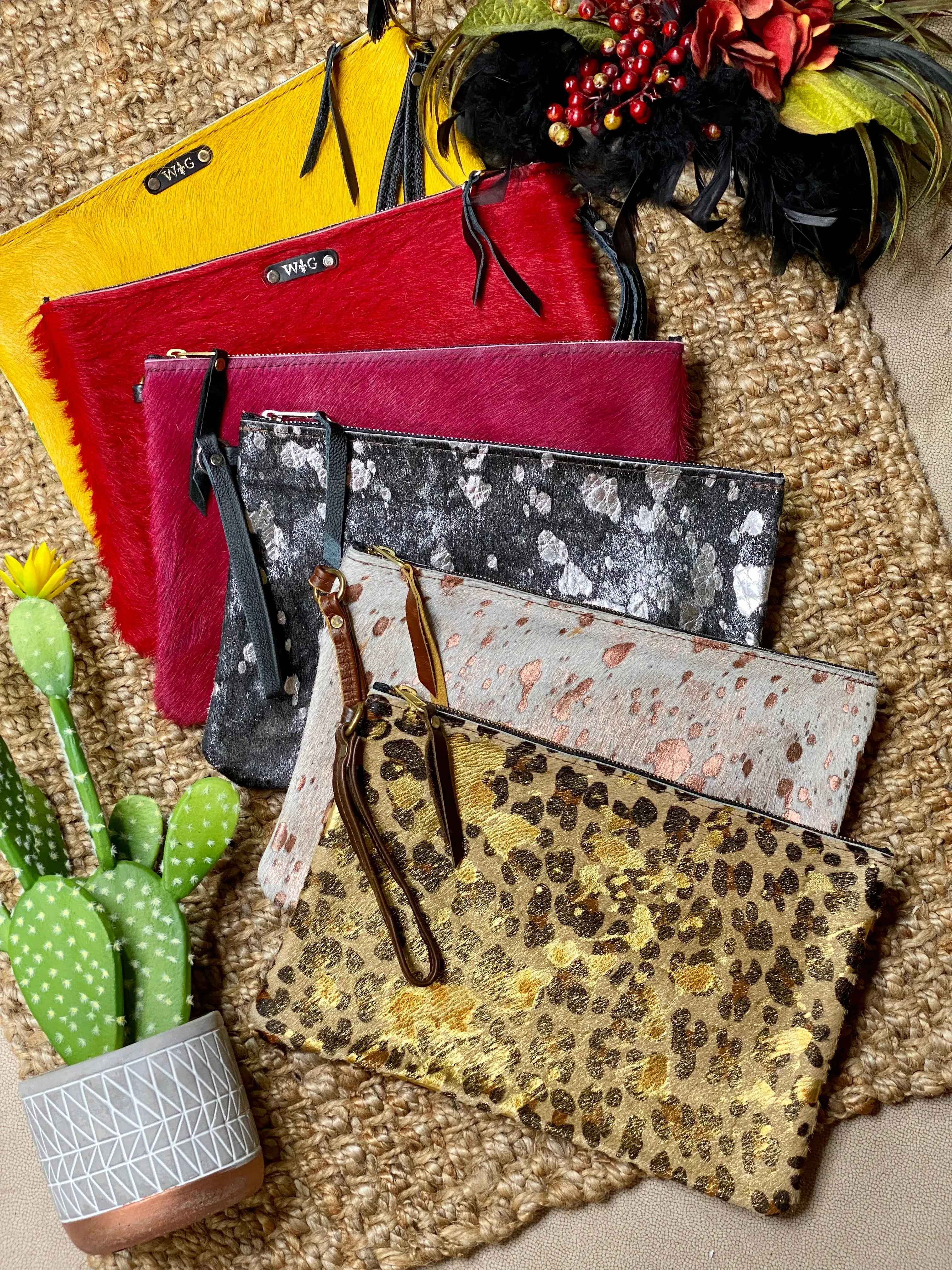 Hair on Hide Wristlet Clutch - Large