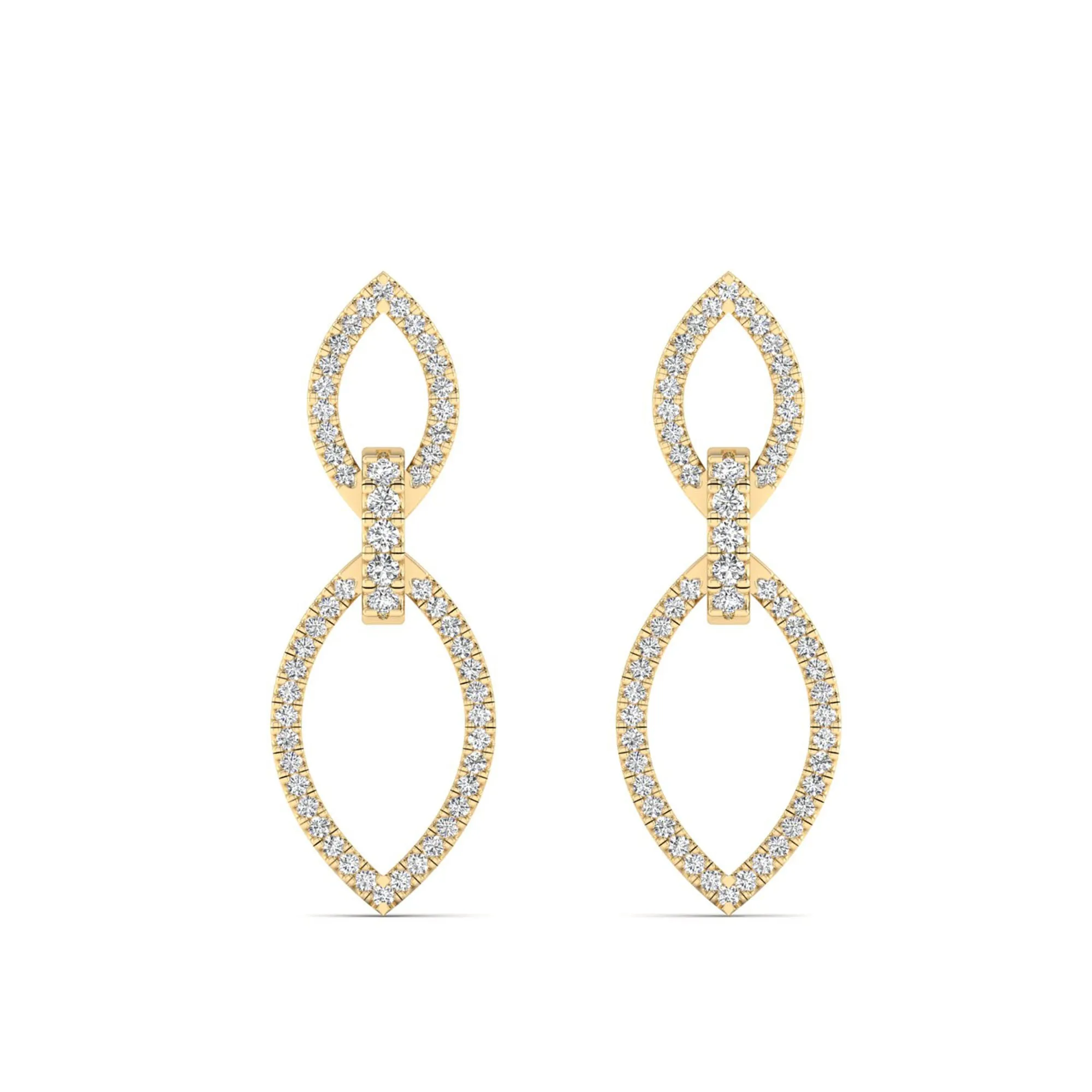 Halo Marquise Diamond Frame Drop Earrings