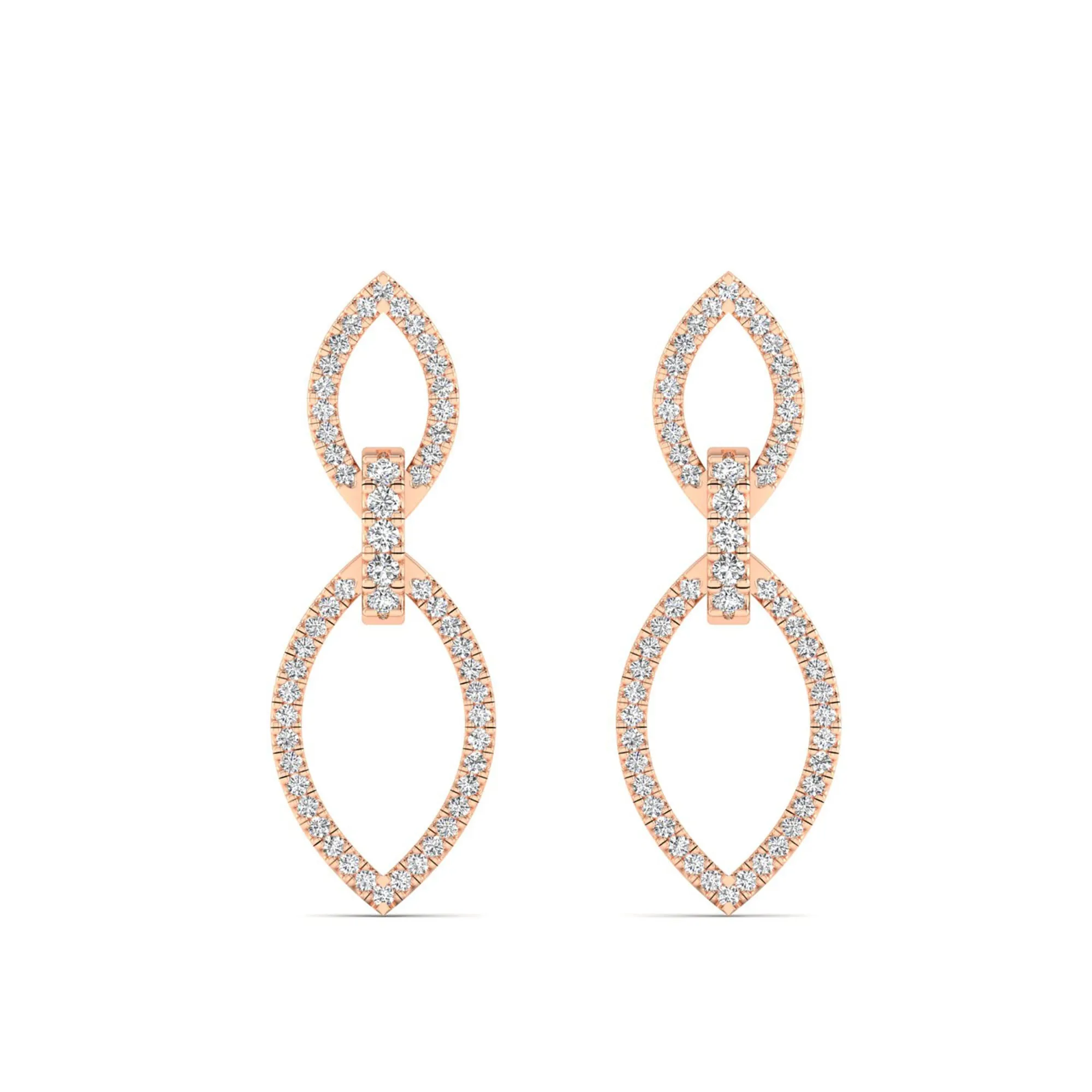 Halo Marquise Diamond Frame Drop Earrings