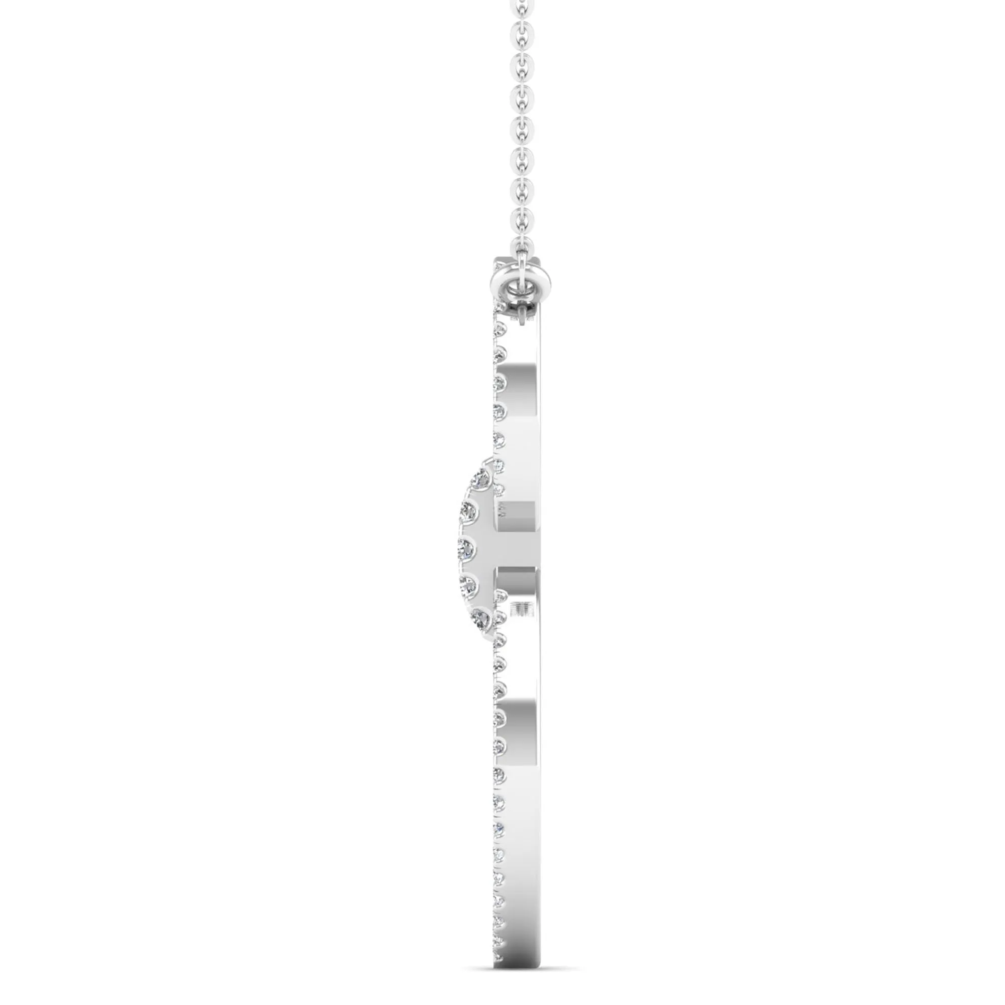 Halo Marquise Diamond Frame Drop Necklace