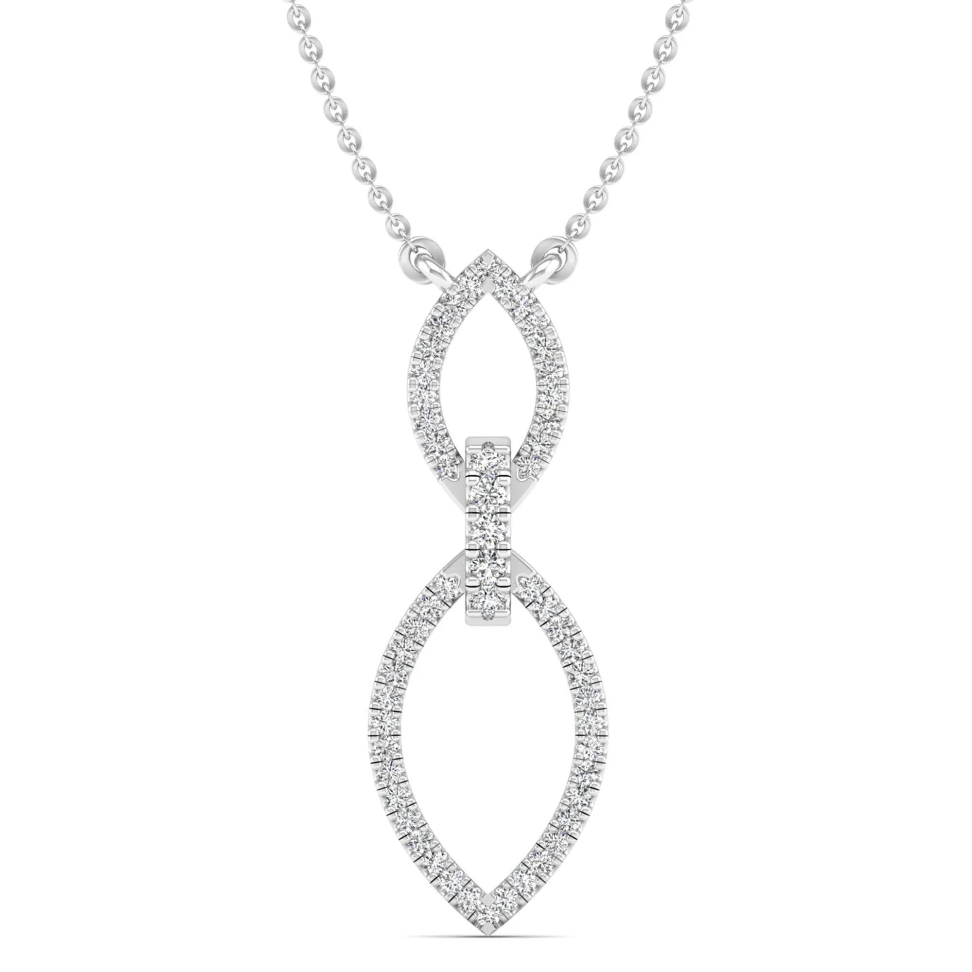 Halo Marquise Diamond Frame Drop Necklace