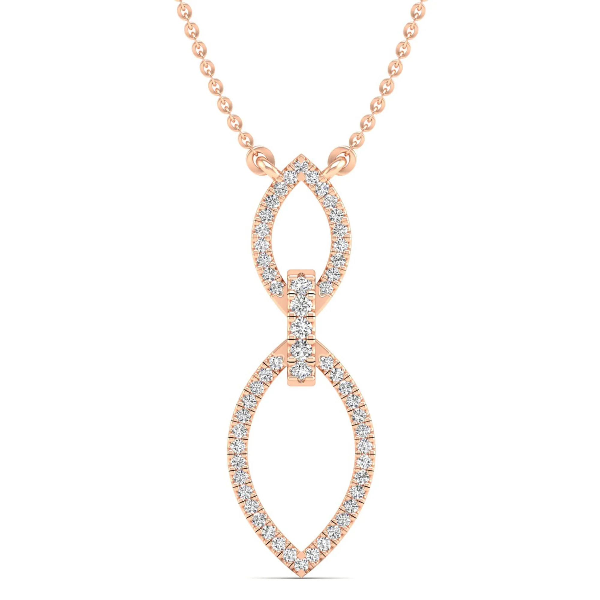 Halo Marquise Diamond Frame Drop Necklace