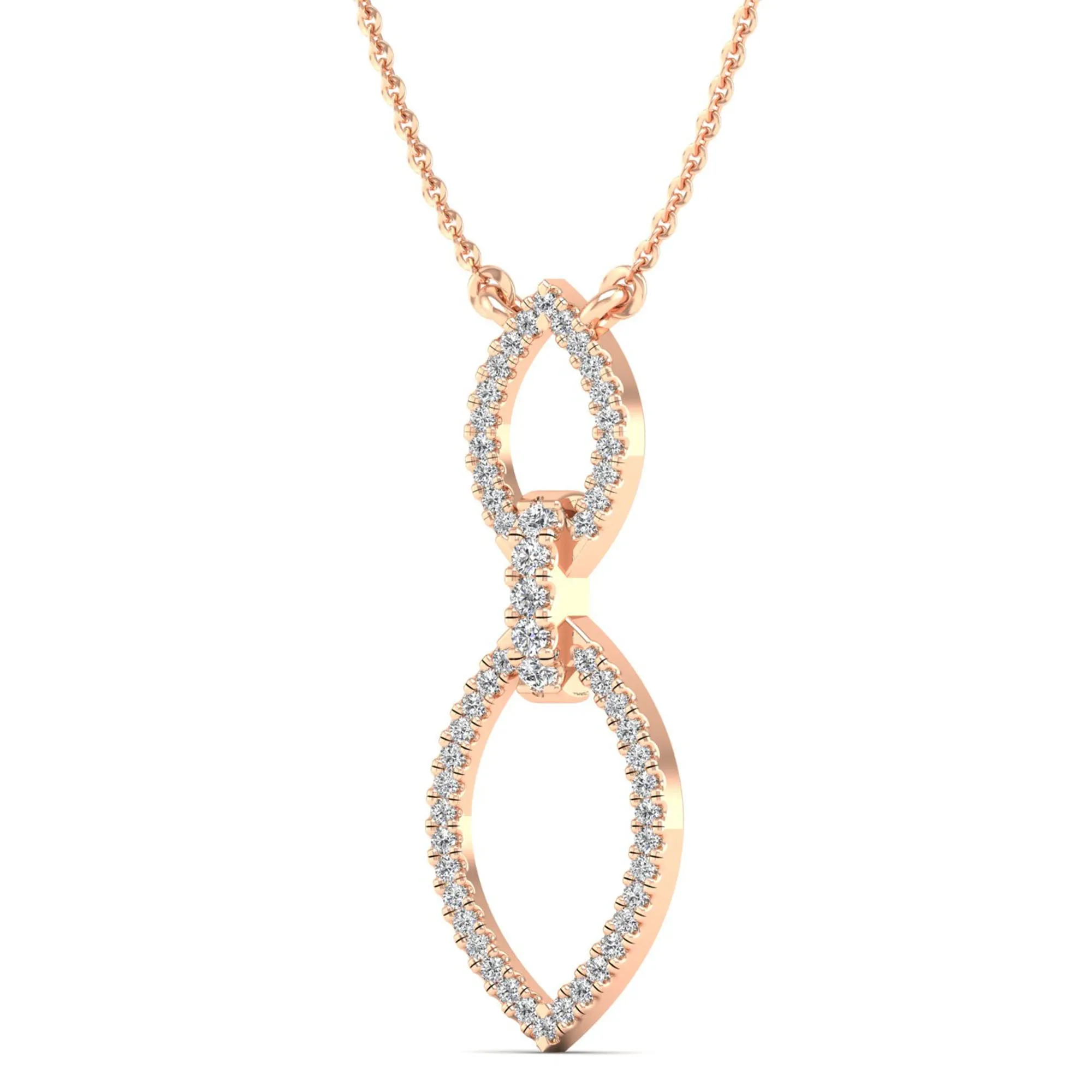 Halo Marquise Diamond Frame Drop Necklace