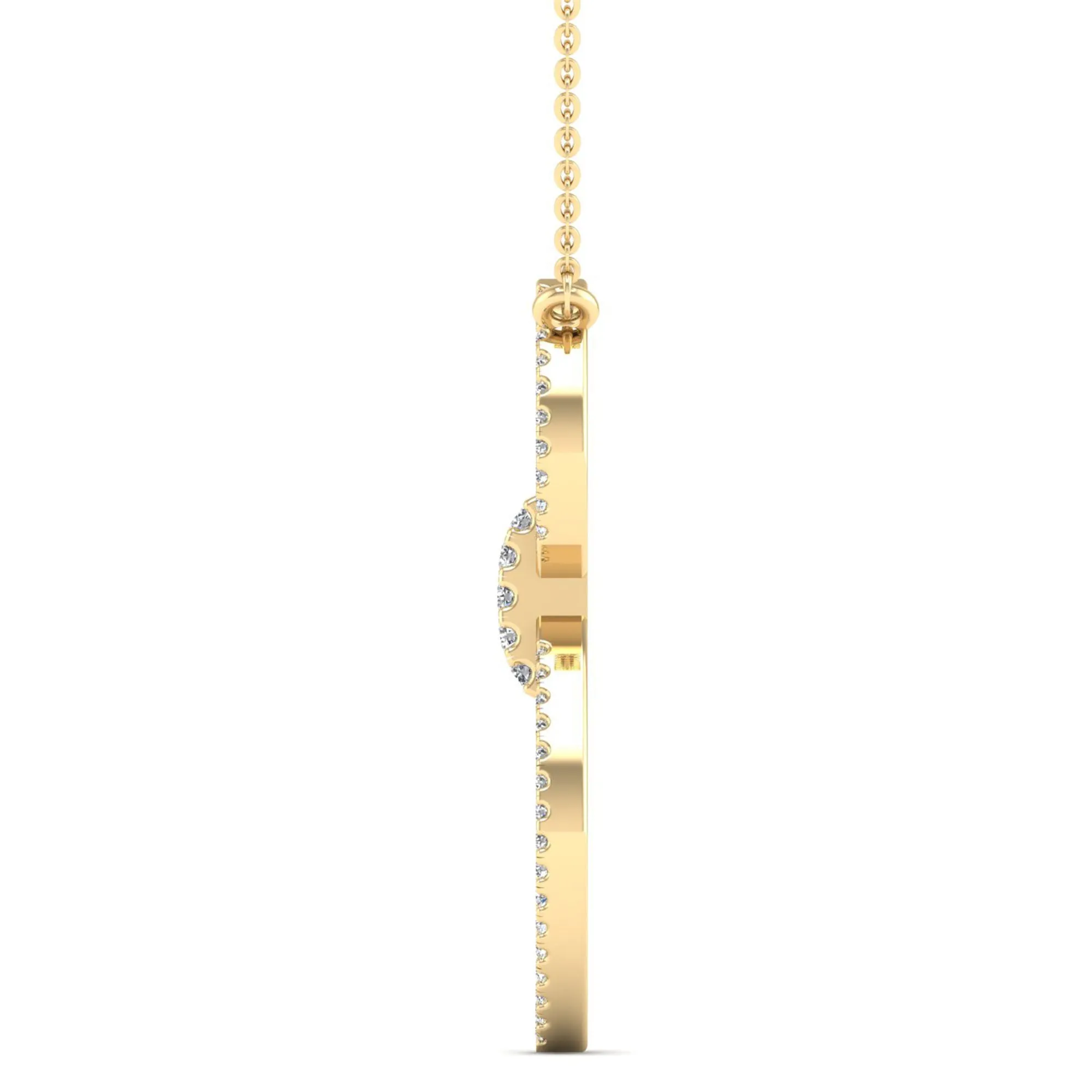 Halo Marquise Diamond Frame Drop Necklace