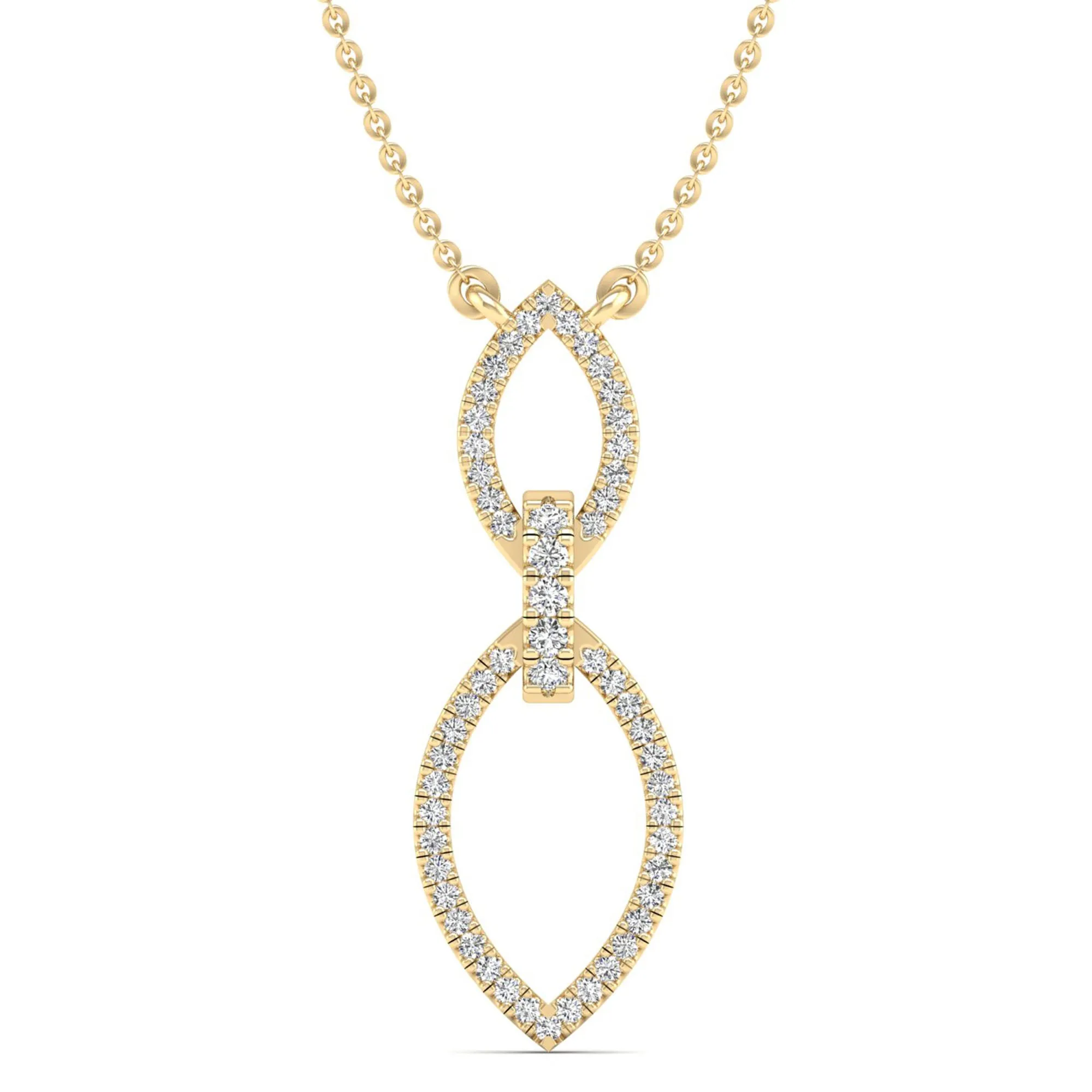 Halo Marquise Diamond Frame Drop Necklace