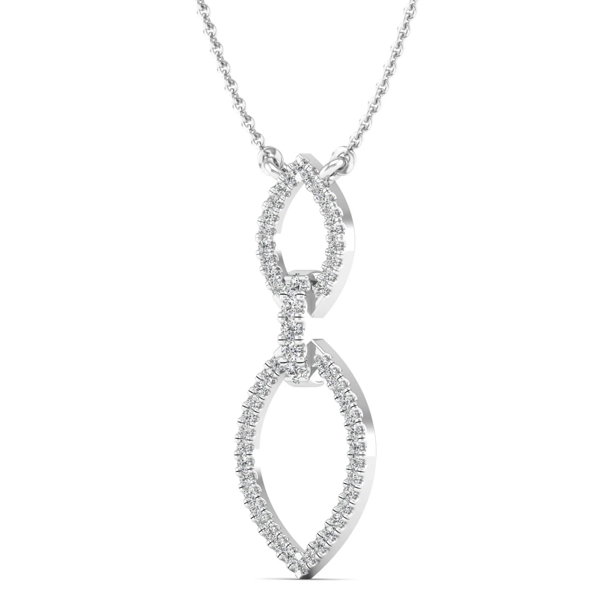 Halo Marquise Diamond Frame Drop Necklace