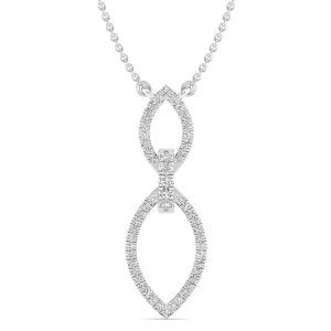 Halo Marquise Diamond Frame Drop Necklace