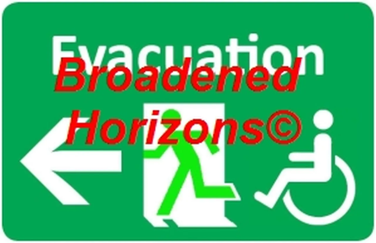 Handicapped Evacuation Route Wall Signs 7x10in