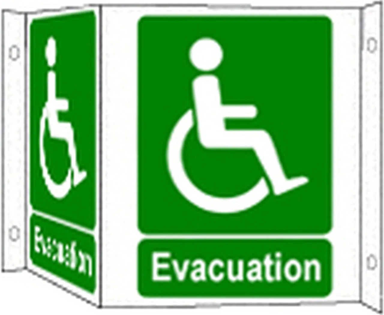 Handicapped Evacuation Route Wall Signs 7x10in