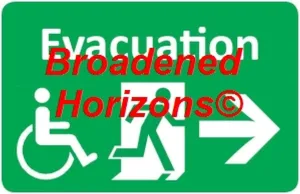Handicapped Evacuation Route Wall Signs 7x10in