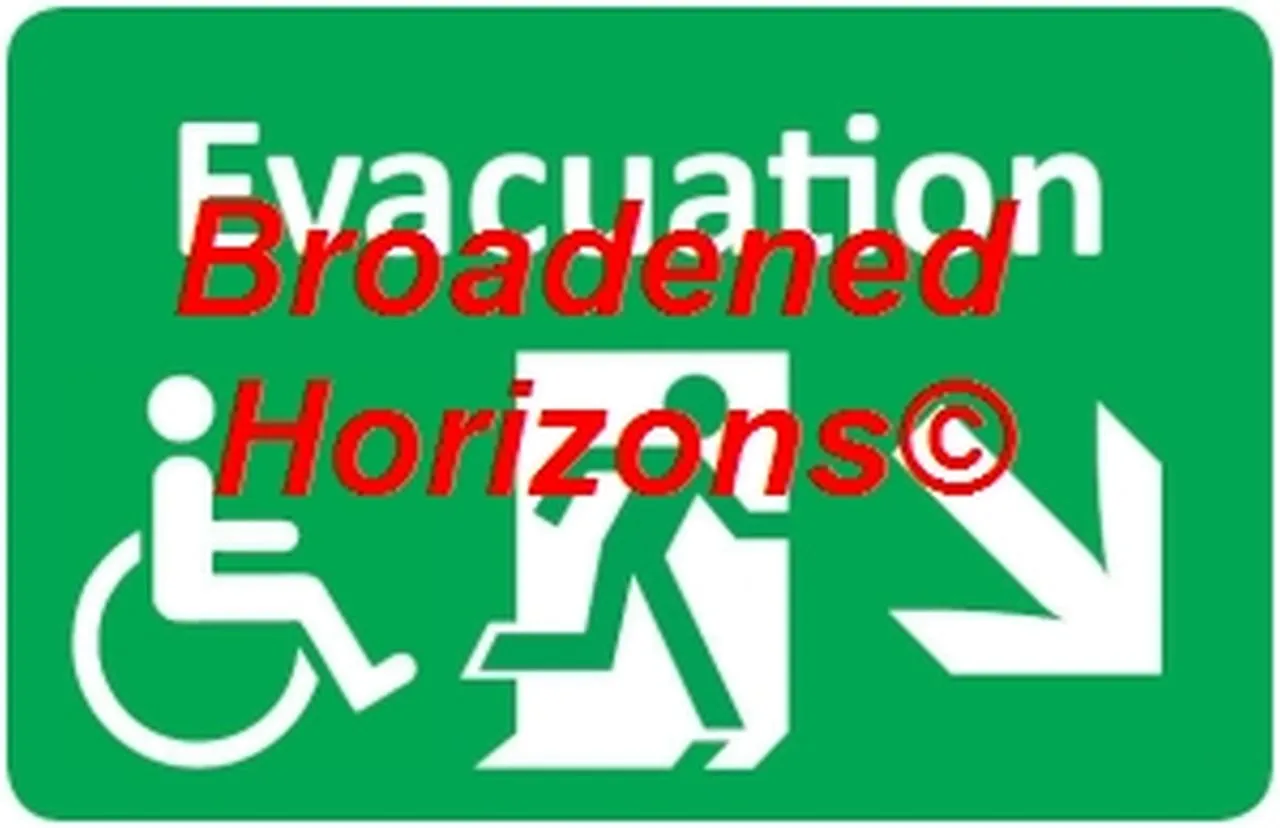 Handicapped Evacuation Route Wall Signs 7x10in