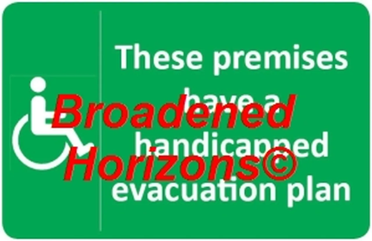 Handicapped Evacuation Route Wall Signs 7x10in