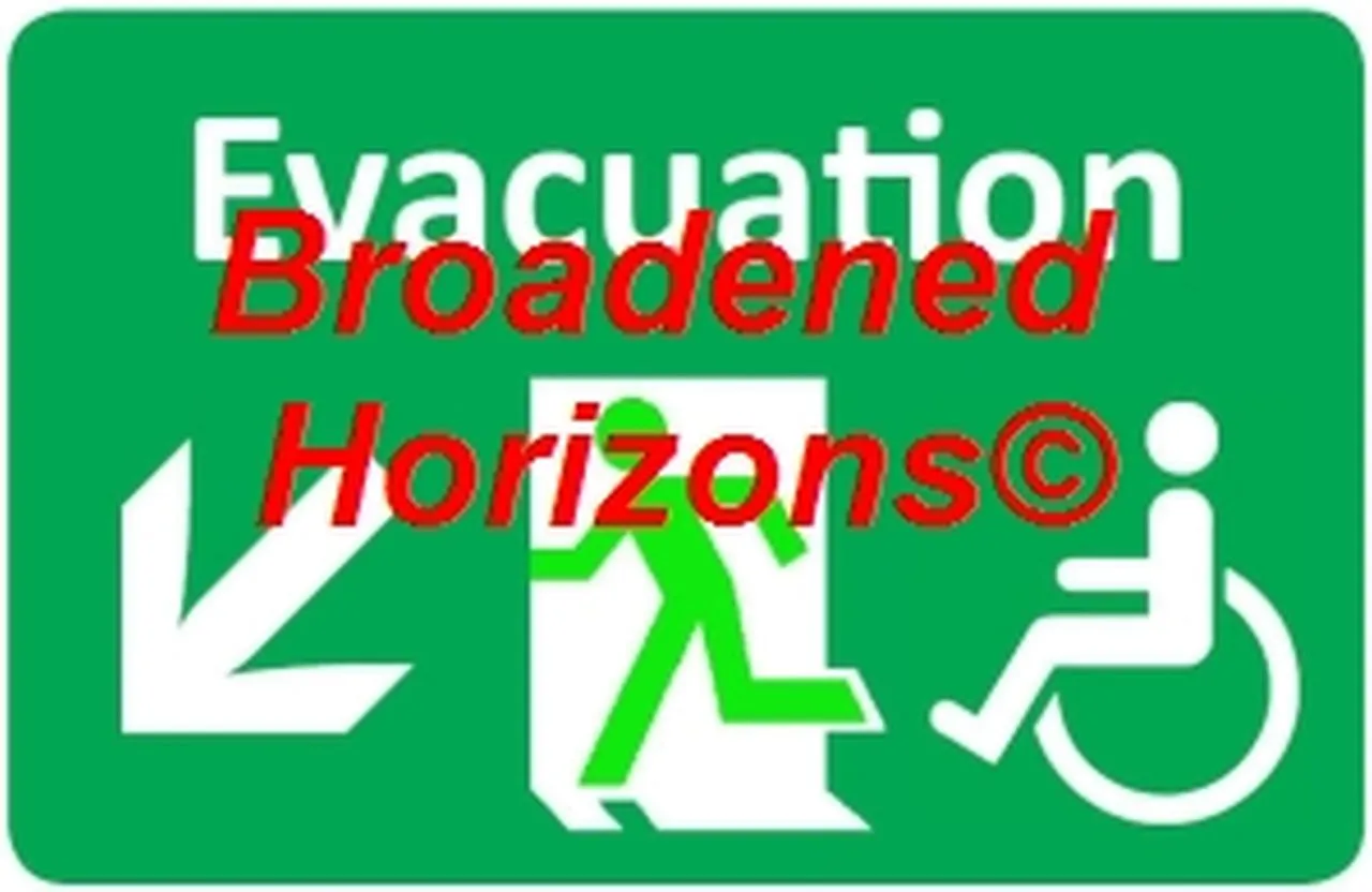 Handicapped Evacuation Route Wall Signs 7x10in