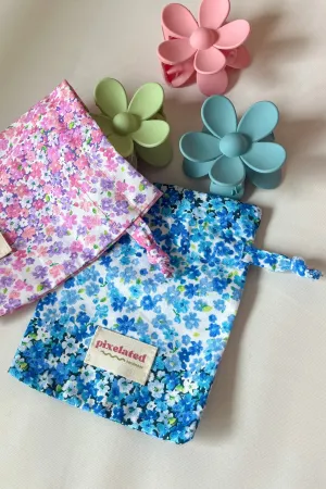 Handmade Small Wristlet in Blue by Pixelated
