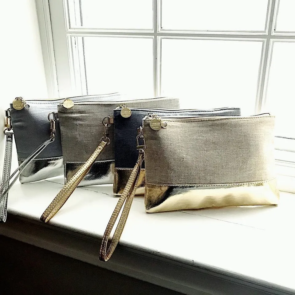 Havana Gold Colorblock Wristlet