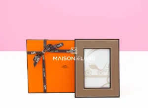 Hermes Classic Pleiade Etoupe Leather Photo Frame