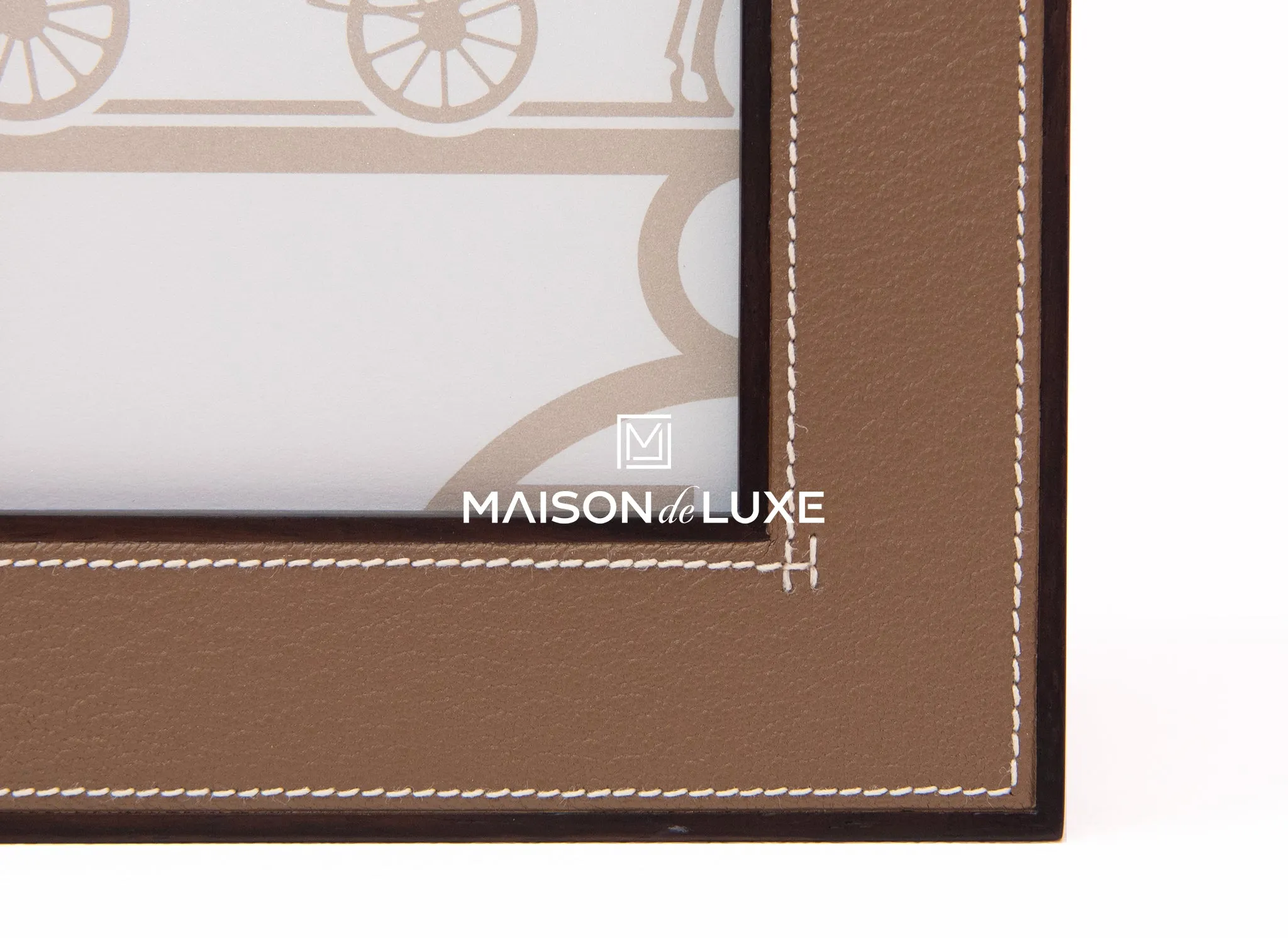 Hermes Classic Pleiade Etoupe Leather Photo Frame