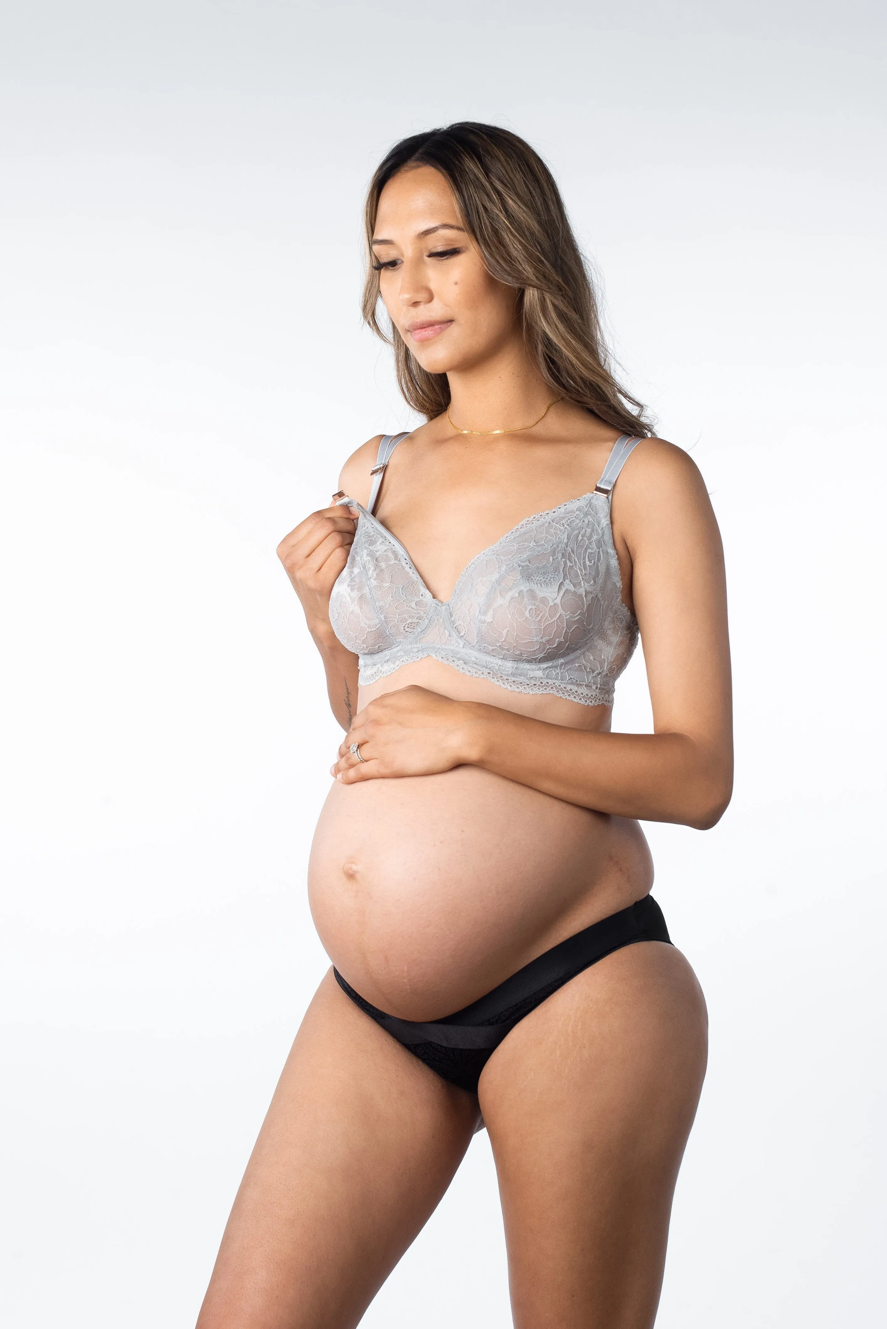 HEROINE PLUNGE SILVER NURSING BRA - FLEXI UNDERWIRE