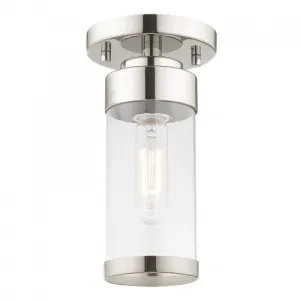 HILLCREST 1 LIGHT CEILING MOUNT, POLISHED CHROME
