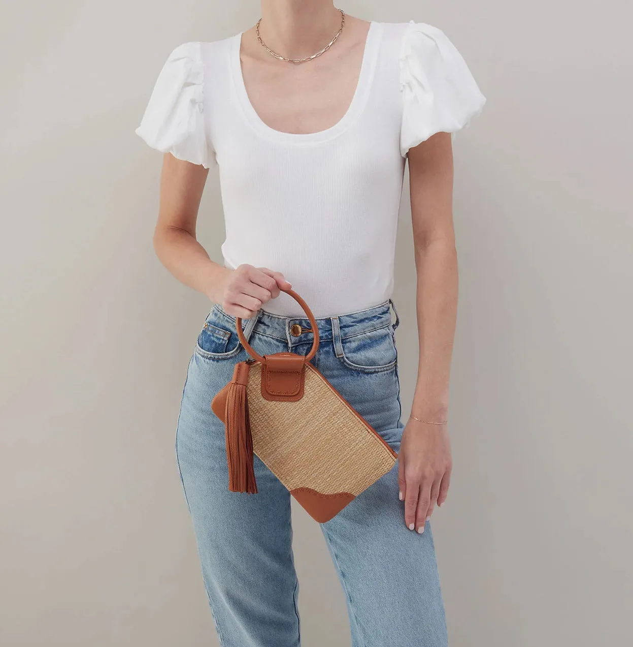 Hobo SABLE Wristlet - Natural Straw