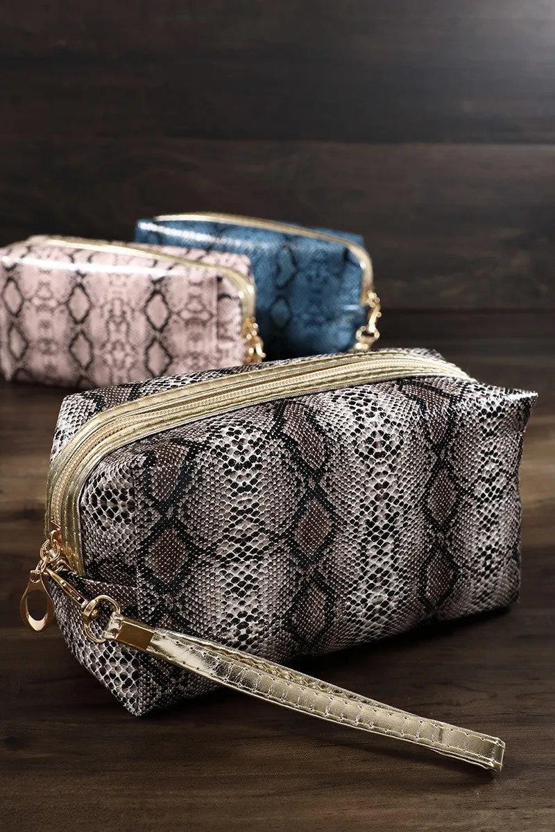 Hold My Sliver of Beauty Bag with Snake Print in Various Colors