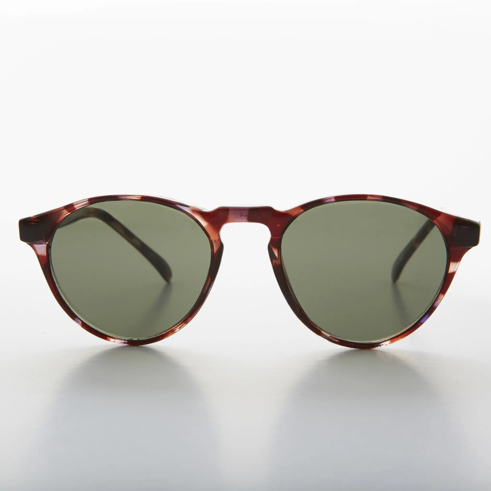 Horn Rim Round Dapper Pantos Vintage Sunglasses - Randy