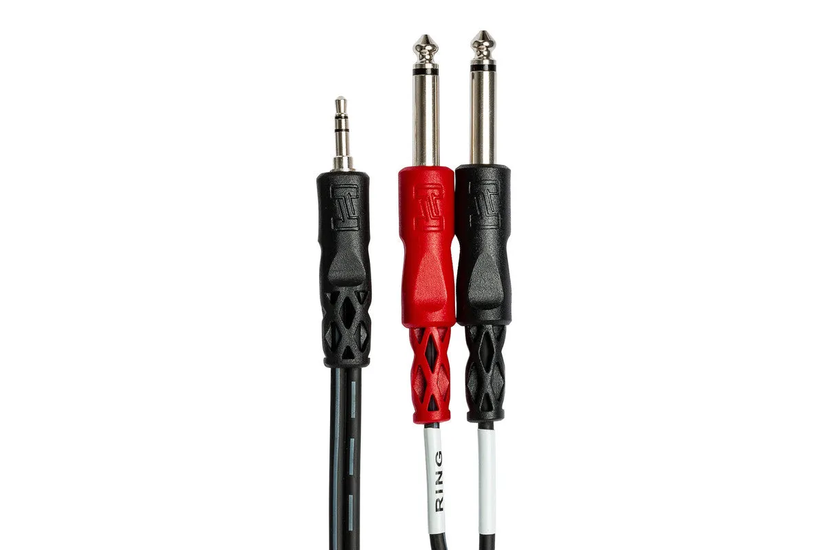 HOSA CMP-153 3' Stereo Breakout, 3.5 Mm TRS To Dual 1/4 In TS