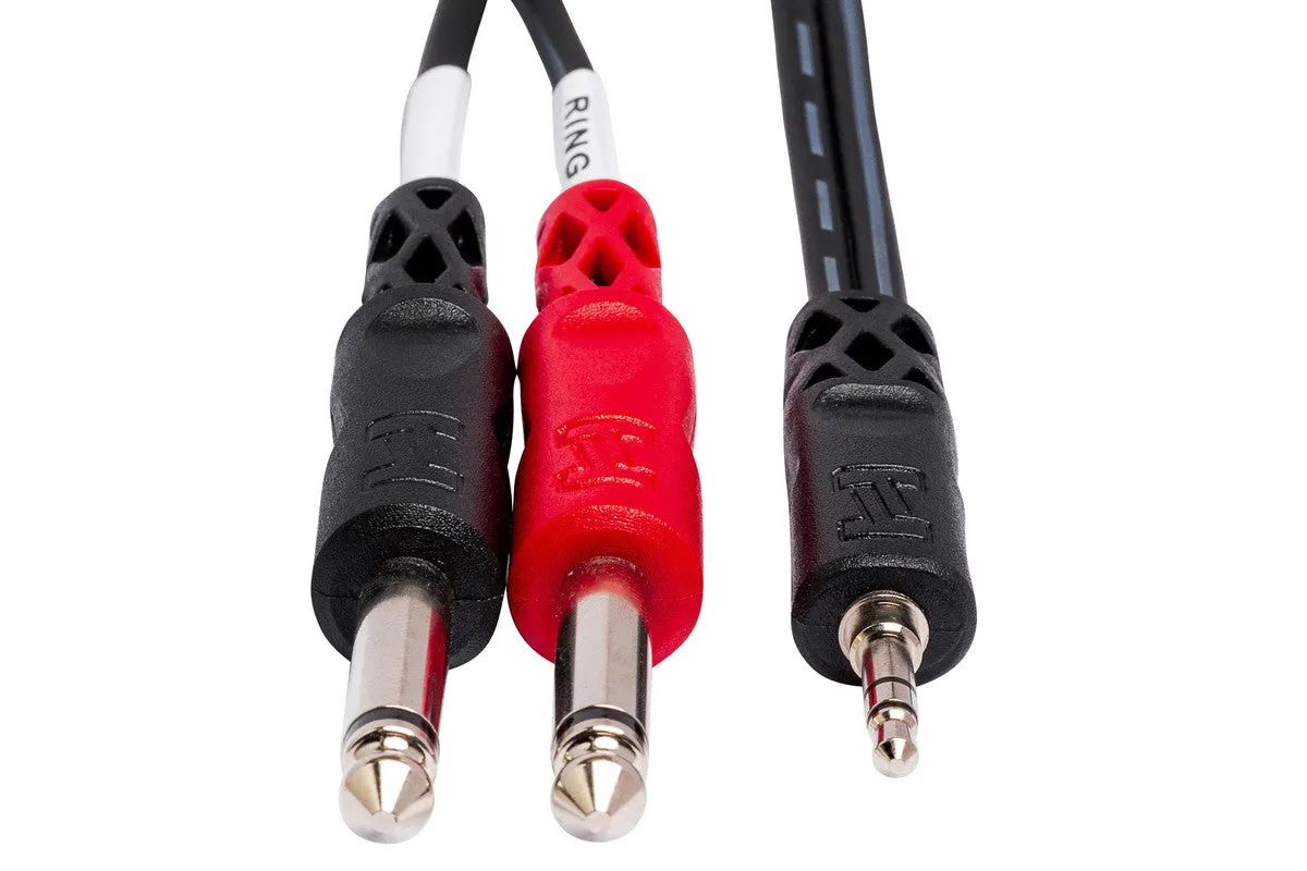 HOSA CMP-153 3' Stereo Breakout, 3.5 Mm TRS To Dual 1/4 In TS